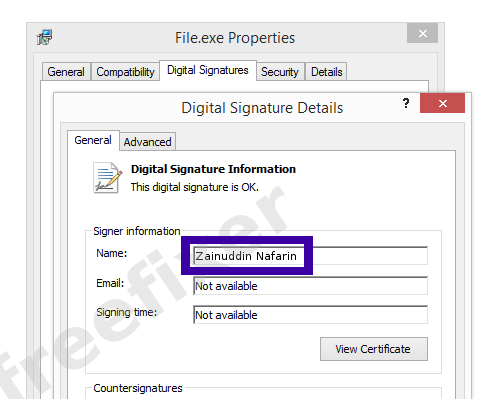 Screenshot of the Zainuddin Nafarin certificate